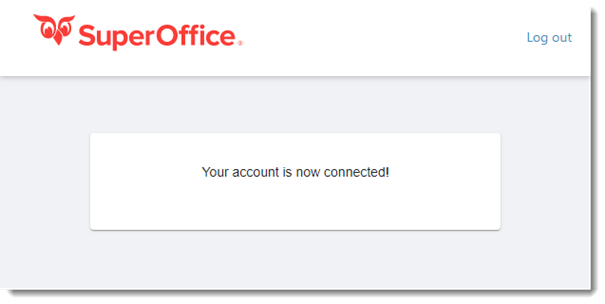 SuperOffice and Google successfully linked -screenshot