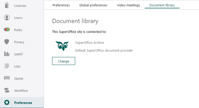 SuperOffice Settings and maintenance document library – Location​ -screenshot