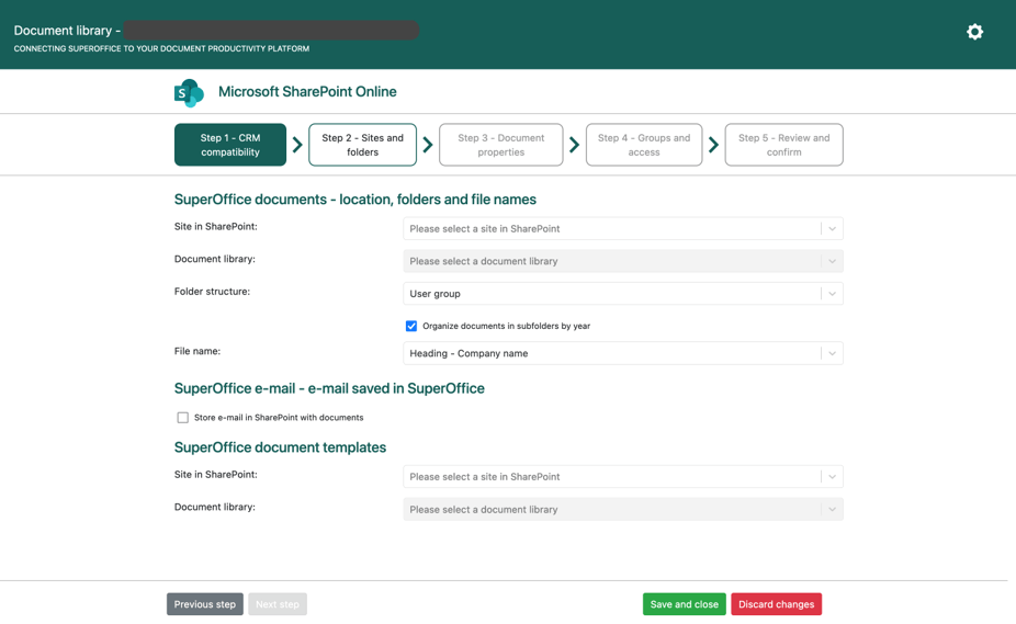 SuperOffice document templates – Location​ -screenshot