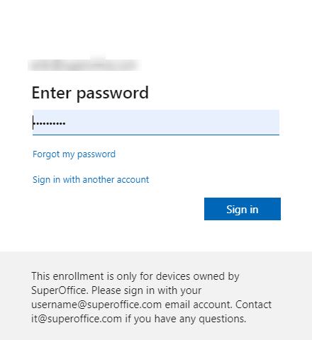 Log in Microsoft -screenshot