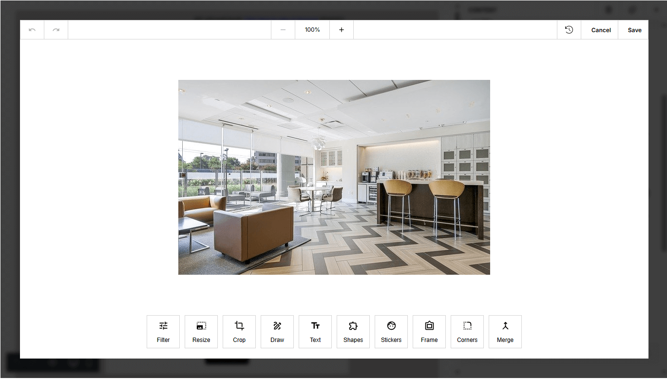 Click the Resize button to resize your image -screenshot