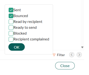 Filter your bounced emails and choose what to do with them -screenshot