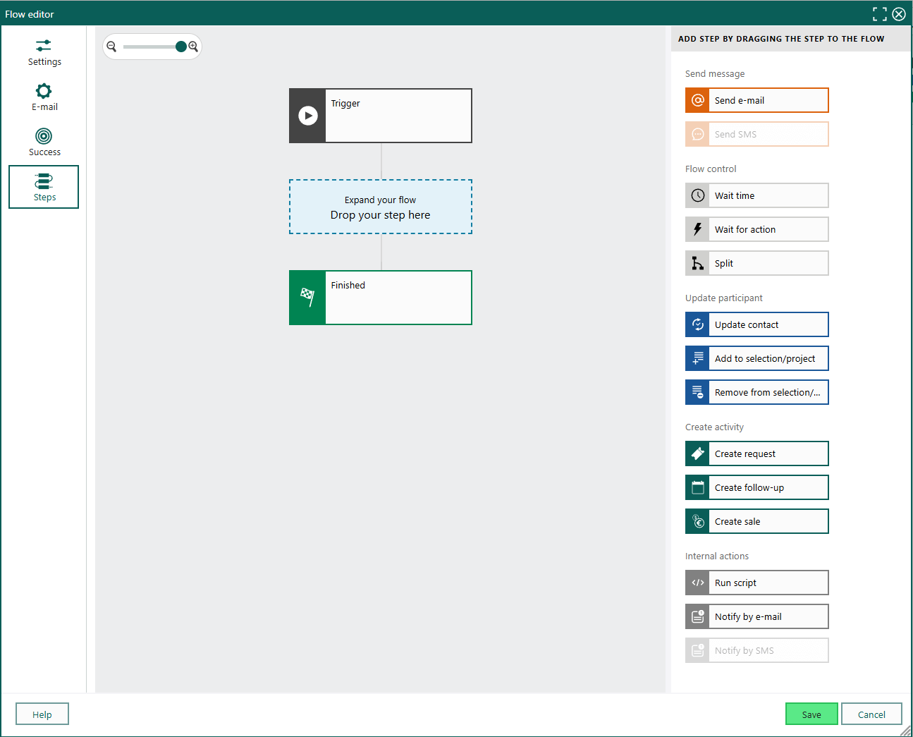 Flow steps -screenshot