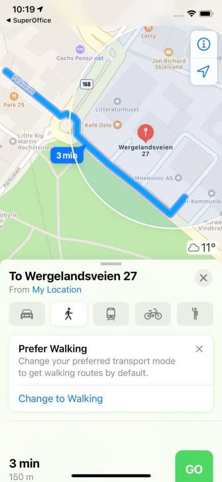 Mobile CRM: map -app-screen