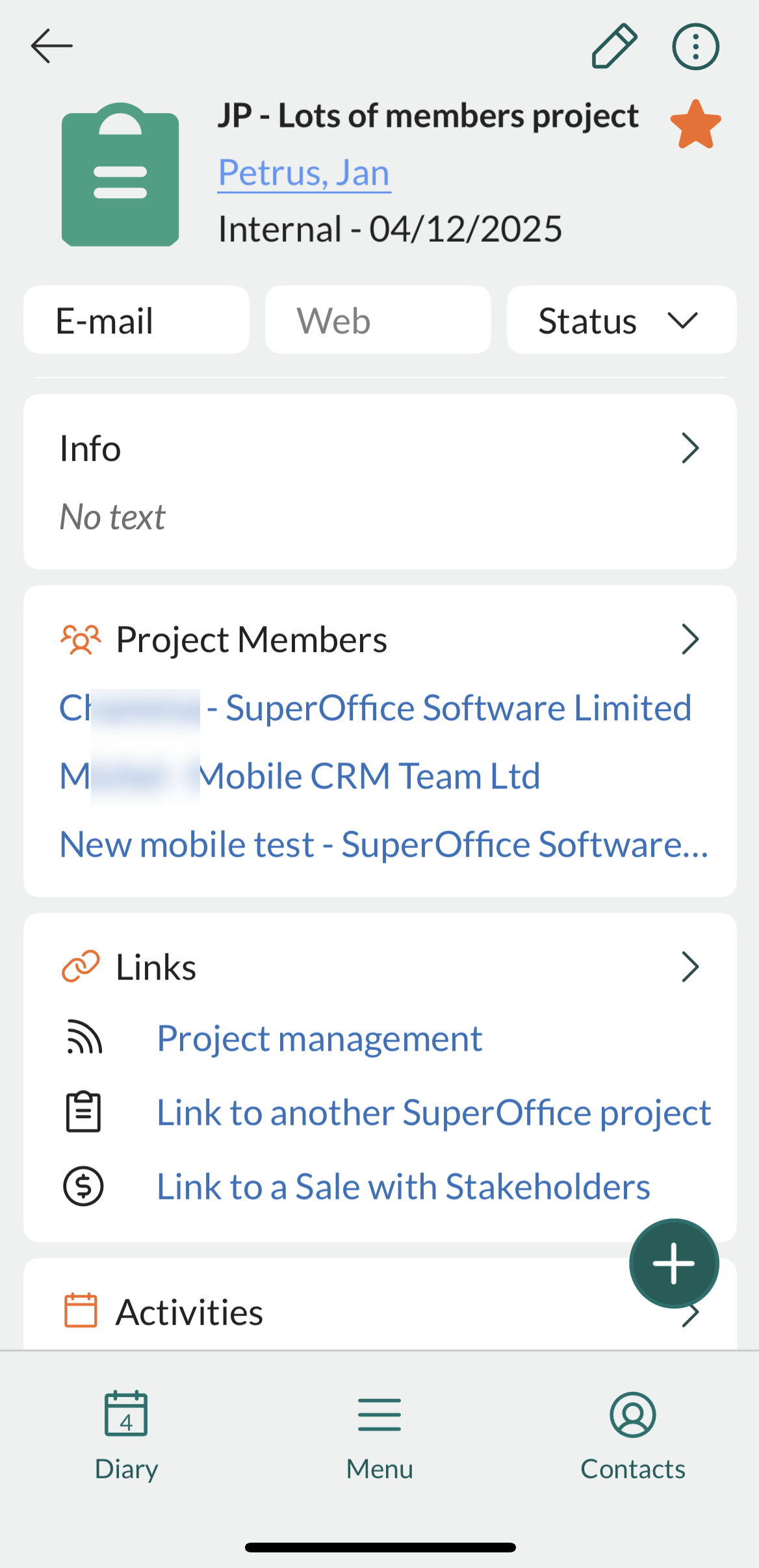 Click on the Links field to go to all connecting links  -screenshot