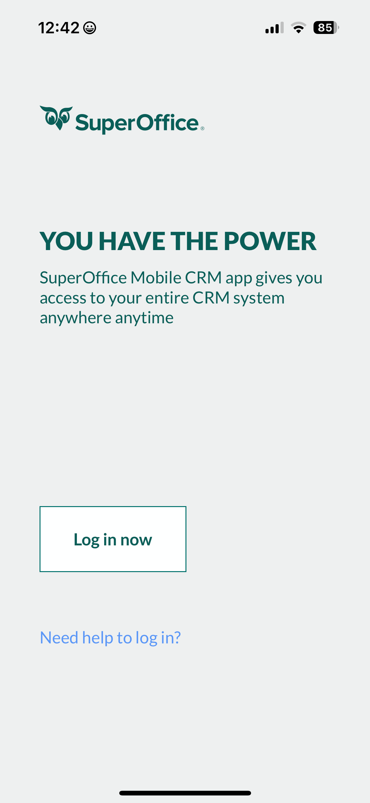 Mobile CRM: login -app-screen