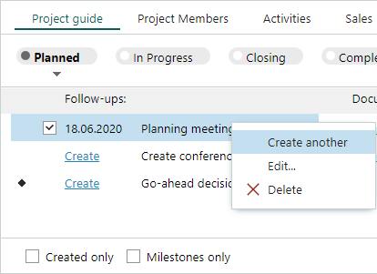 In the project guide tab you can right click and select Create another -screenshot