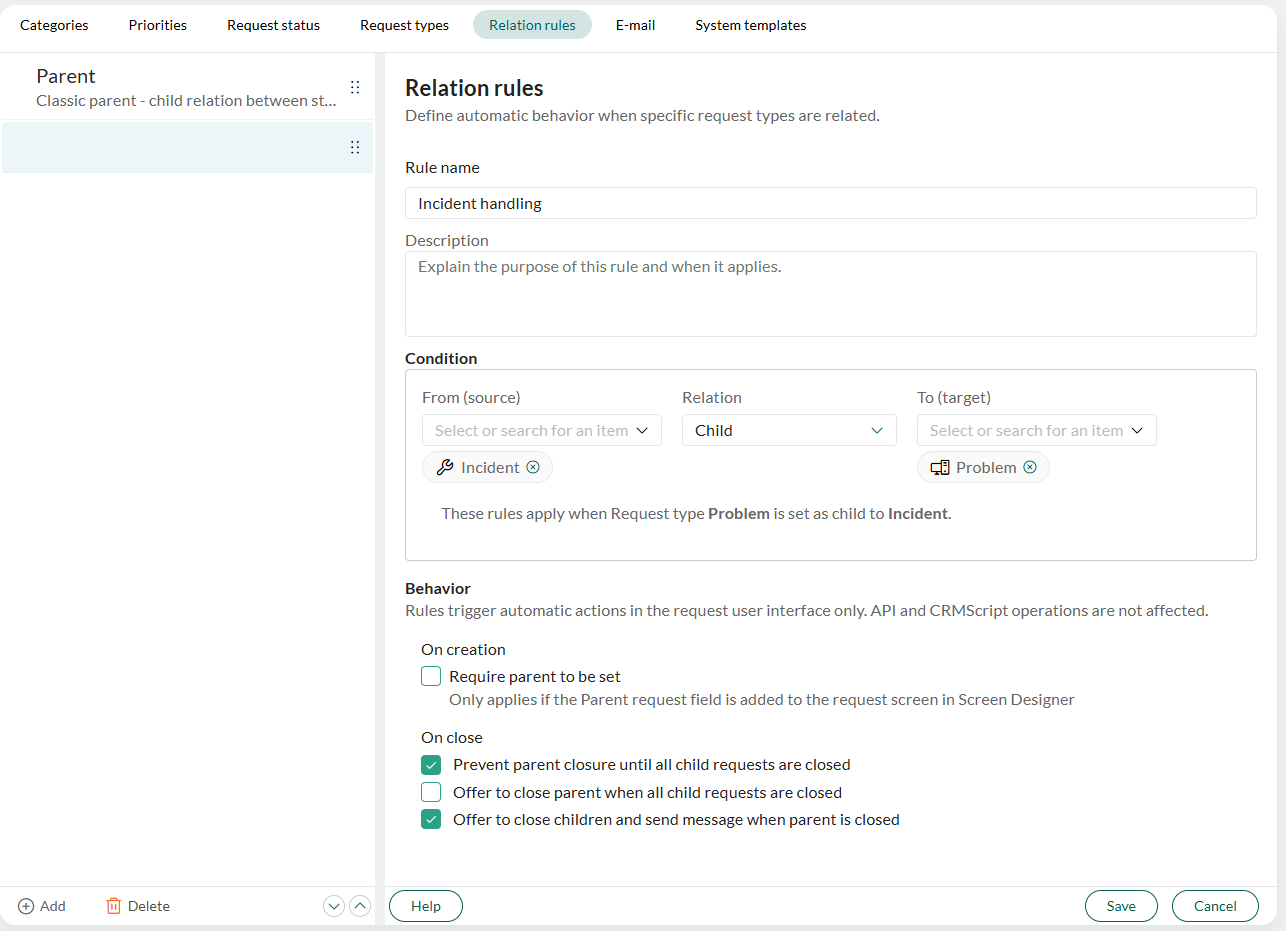 Add relation rule -screenshot