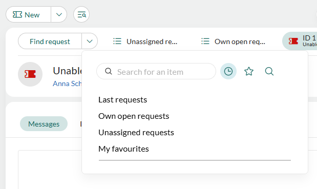 Search for requests -screenshot