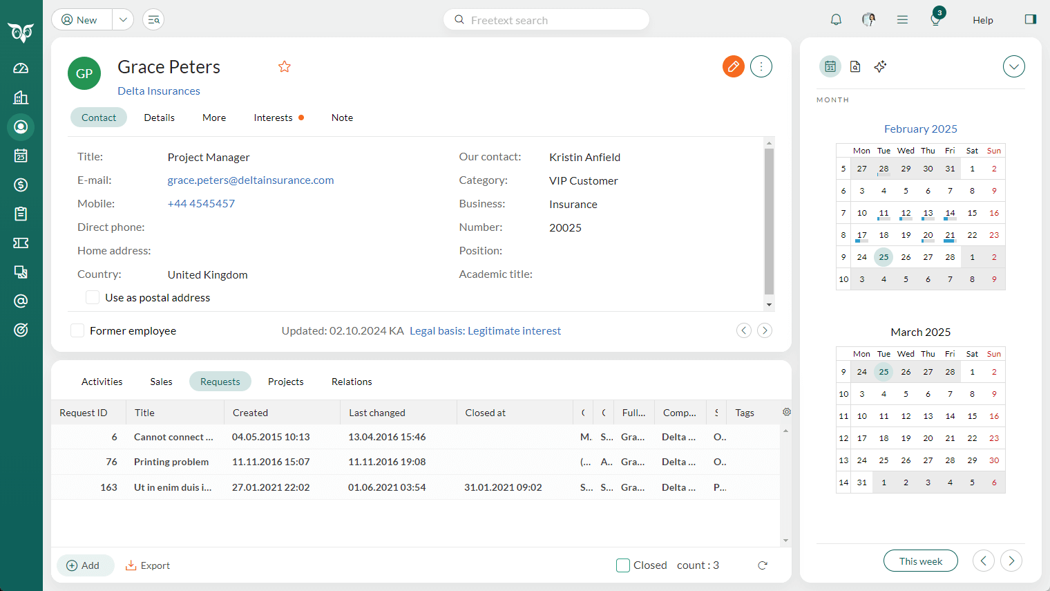 Requests - Add button in the section tabs for Requests -screenshot