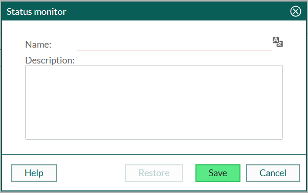 New status monitor dialog -screenshot