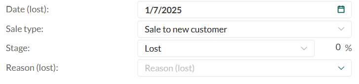 Lost sale -screenshot