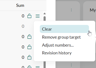 Clear numbers for a specific target -screenshot