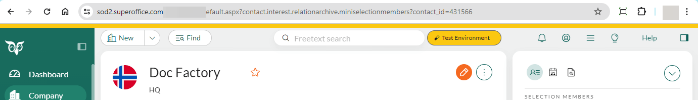 Test environment badge in CRM showing for production sandbox –screenshot