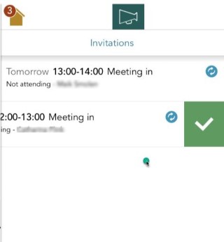 Mobile CRM cancel recurring meeting -app-screen