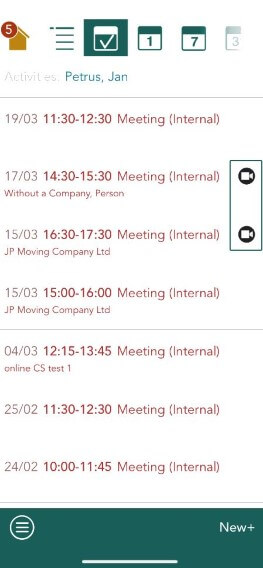 Mobile CRM join video meeting -app-screen