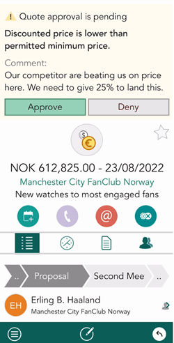 Mobile CRM: Quote approval -app-screen